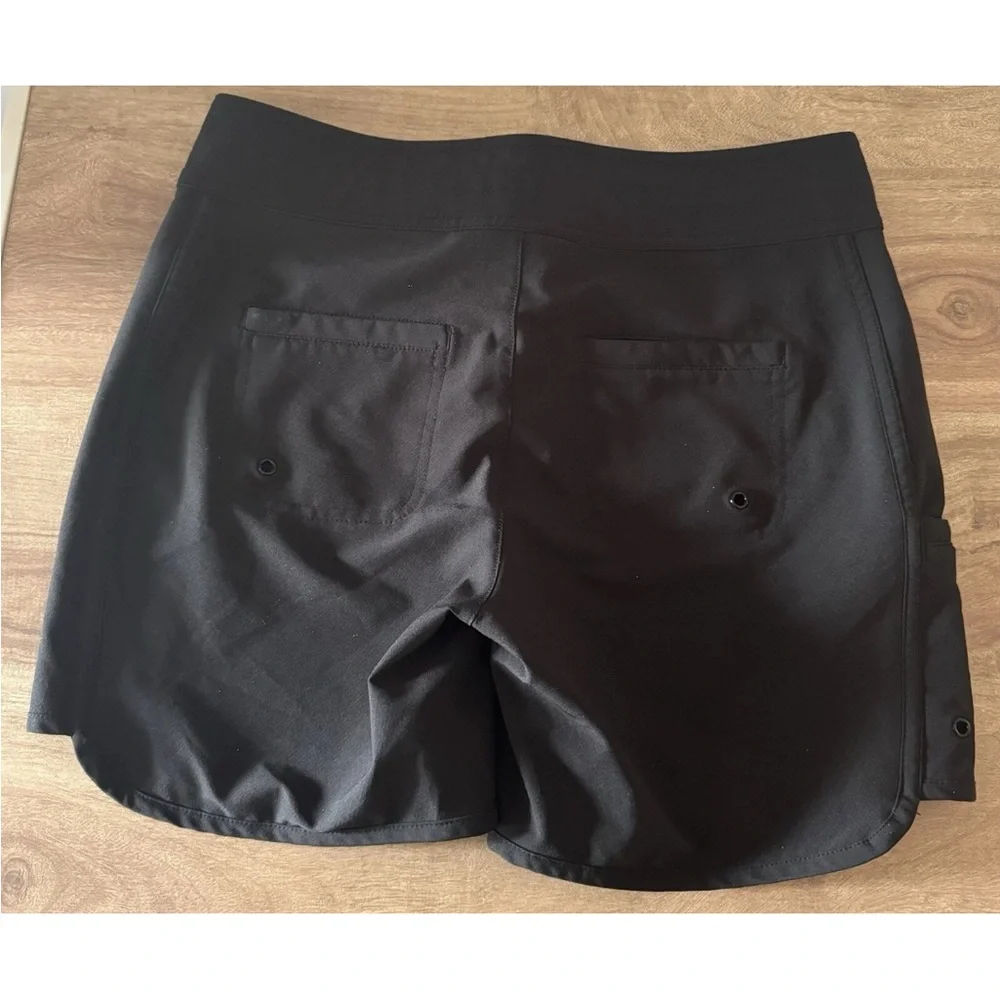 Athleta Women’s Black Board Shorts Size 2 Athletic Wear Summer Tie Front - Picture 3 of 4